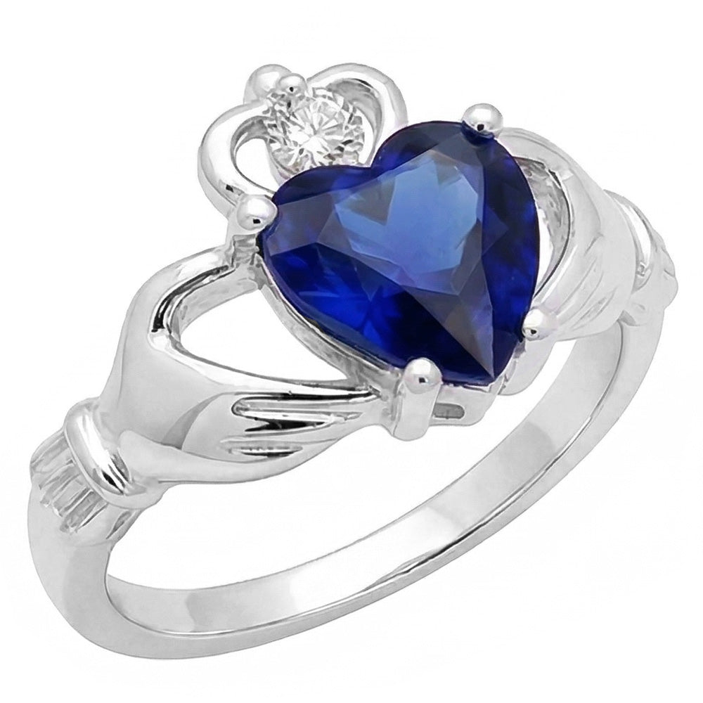 natural round sapphire 2.25ct ring front view