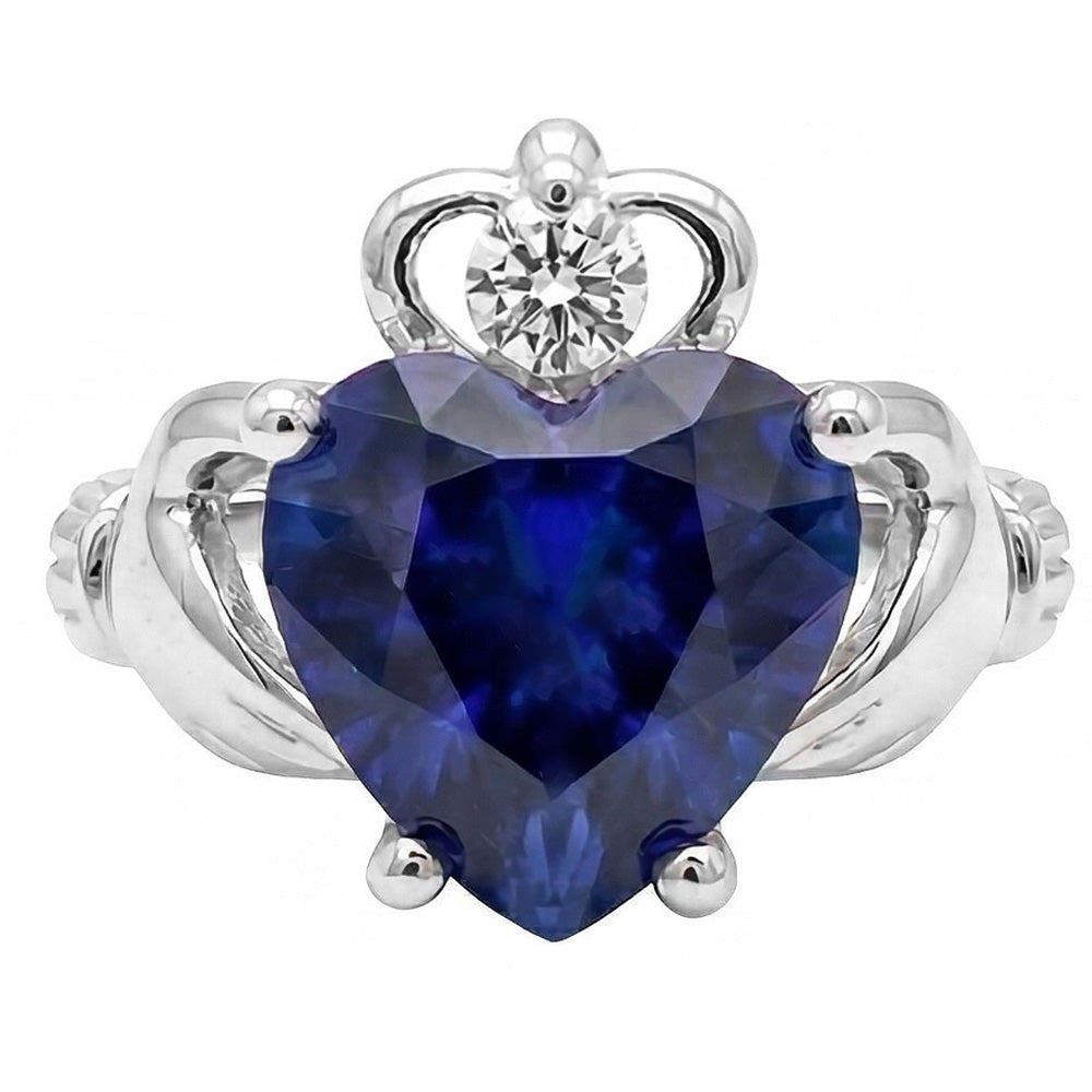 natural round sapphire 2.25ct ring side angle