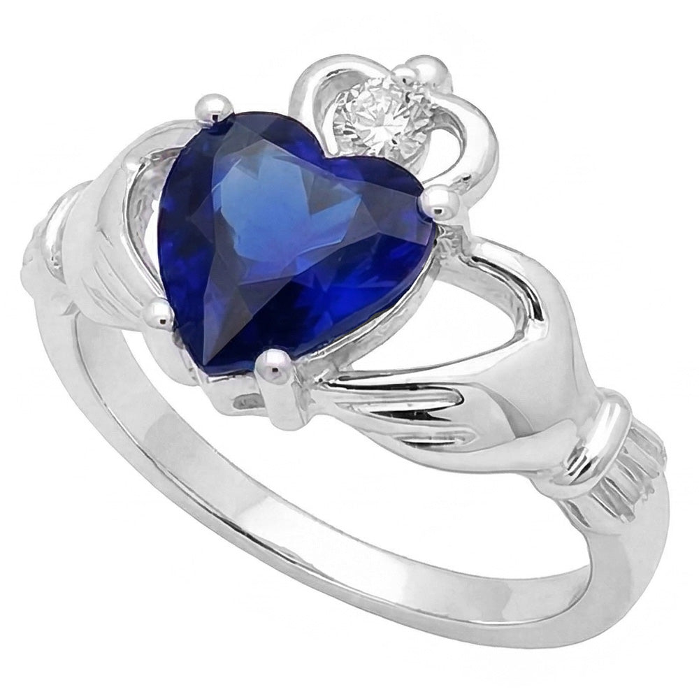natural round sapphire 2.25ct ring close up detail