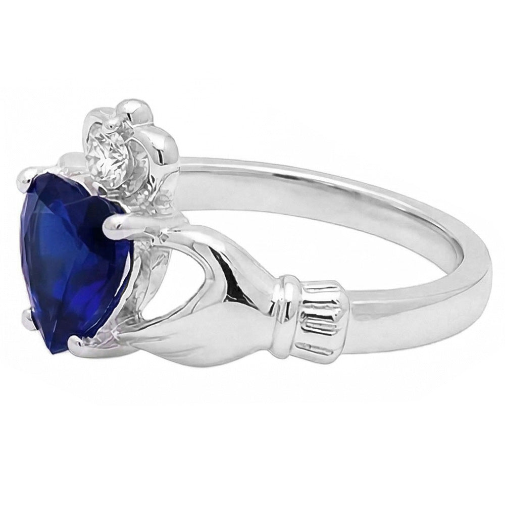 natural round sapphire 2.25ct ring top view