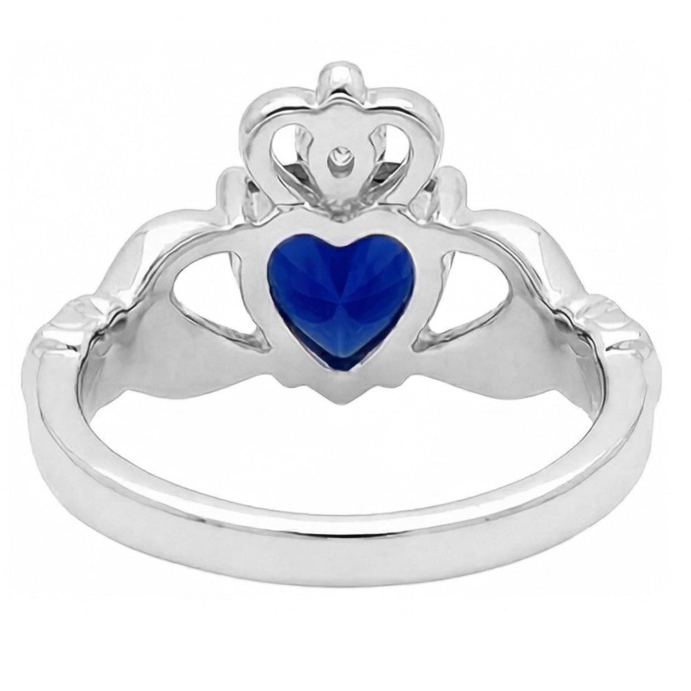 natural round sapphire 2.25ct ring profile view
