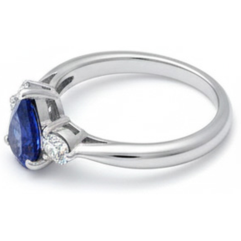 Blue Shappire Natural Earth Mined Diamond ( Not Lab Grown ) Wedding Ring