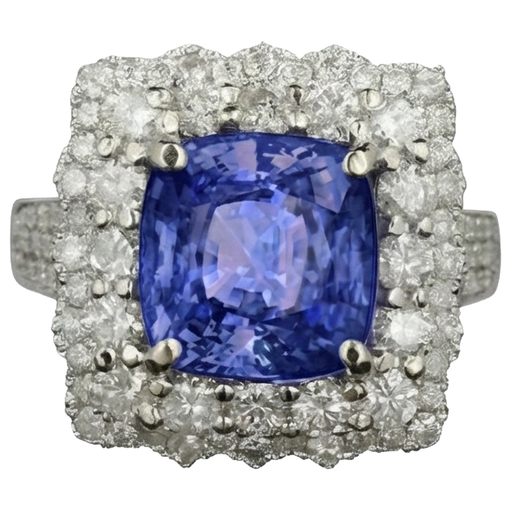 Blue Tanzanite With Natural Earth Mined Diamond ( Not Lab Grown )s 9.75 Ct Wedding Ring Gold 14K