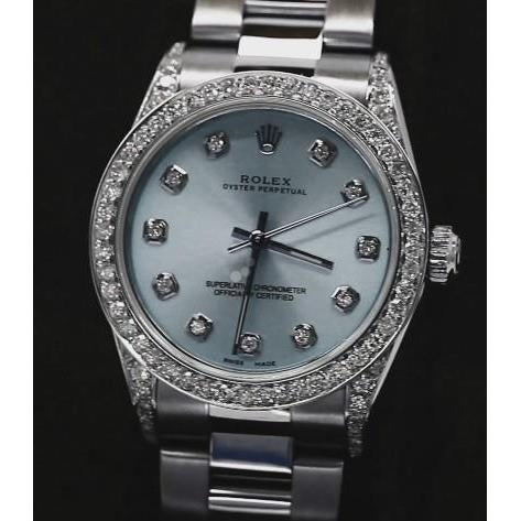 Diamonds Dial Midsize No Date Rolex Watch