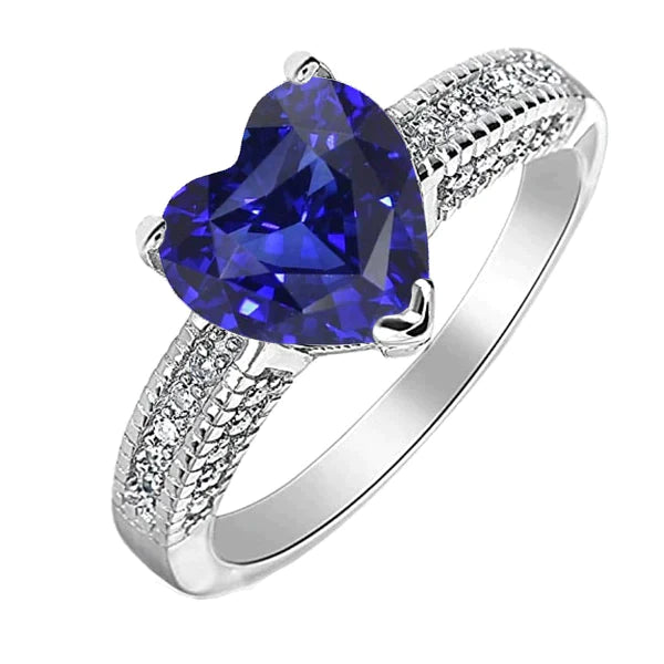 Blue Sapphire Ceylon Sri Lanka Diamond Ring
