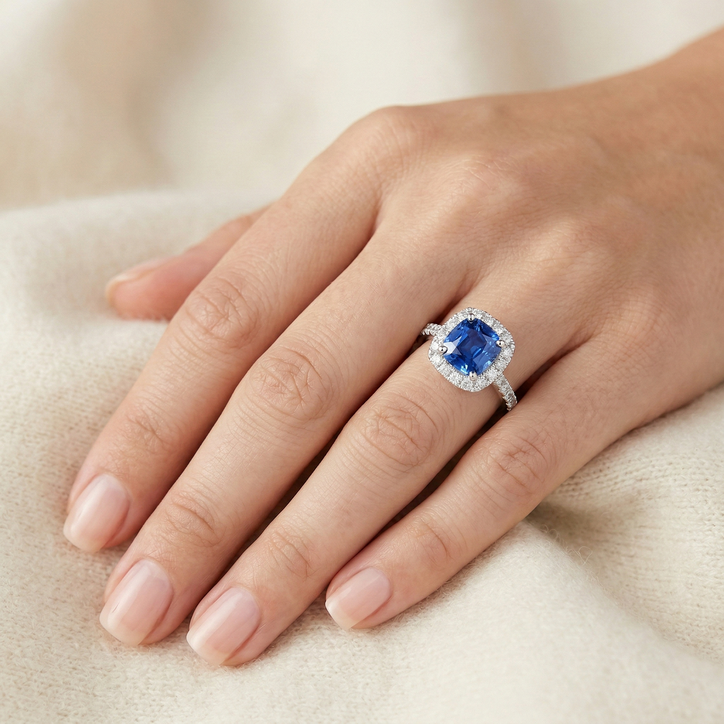 Blue Sapphire Engagement Ring