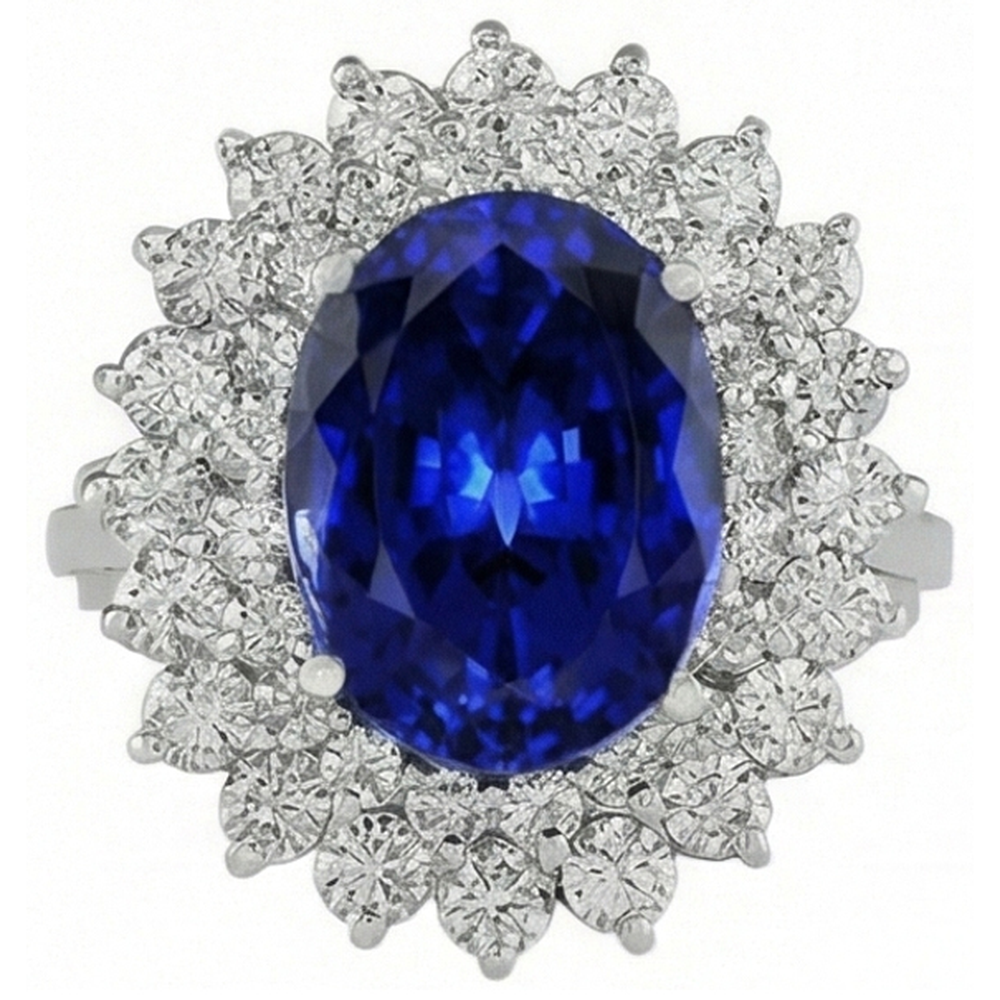 natural round sapphire 5ct ring close up detail