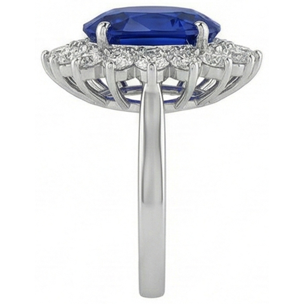 natural round sapphire 5ct ring profile view