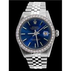 Blue Stick Dial Watch Ss Jubilee Diamond Perpetual Rolex Mens