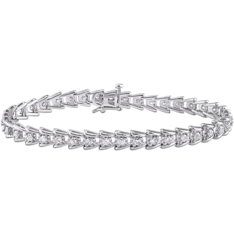 Bracelet WG 14K Round Cut Prong Set 4 Carats Sparkling Genuine Diamonds