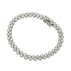 Bracelet Women Jewelry White Gold 7.20 Carats Round Natural Diamond