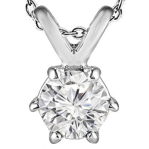 Brilliant Cut 2.00 Carat Solitaire Real Diamond Pendant Necklace Gold 14K