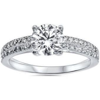 Brilliant Cut 2.50 Carats Genuine Diamonds Engagement Ring