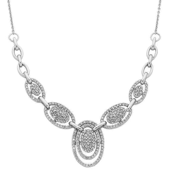 Brilliant Cut 3.50 Ct Small Genuine Diamonds Ladies Necklace With Chain