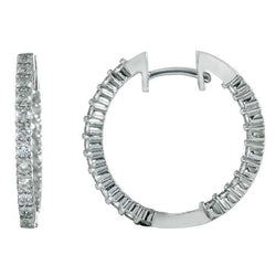 Brilliant Cut 4 Ct Sparkling Genuine Diamonds Women Hoop Earrings Gold