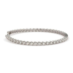 Brilliant Cut Real 5 Carats Diamonds Tennis Bracelet White Gold 14K