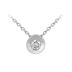 Brilliant Cut Solitaire Real Diamond Necklace Pendant 0.75 Carat WG 14K