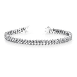 Brilliant Real Diamonds Italic 6.72 Ct Round Cut Bracelet White Gold 14K