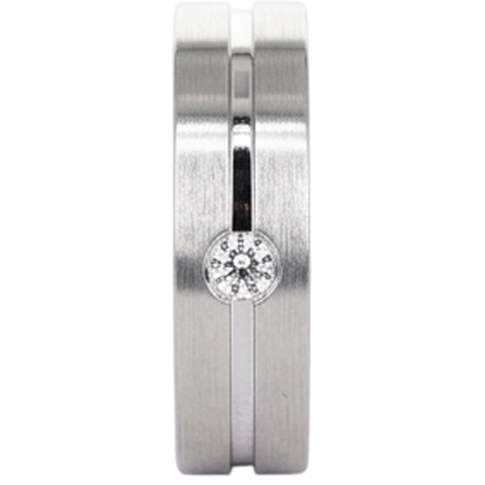 Brushed Finish Round Natural Earth Mined Diamond ( Not Lab Grown ) Men's Ring White Gold 14K 0.20 Carats