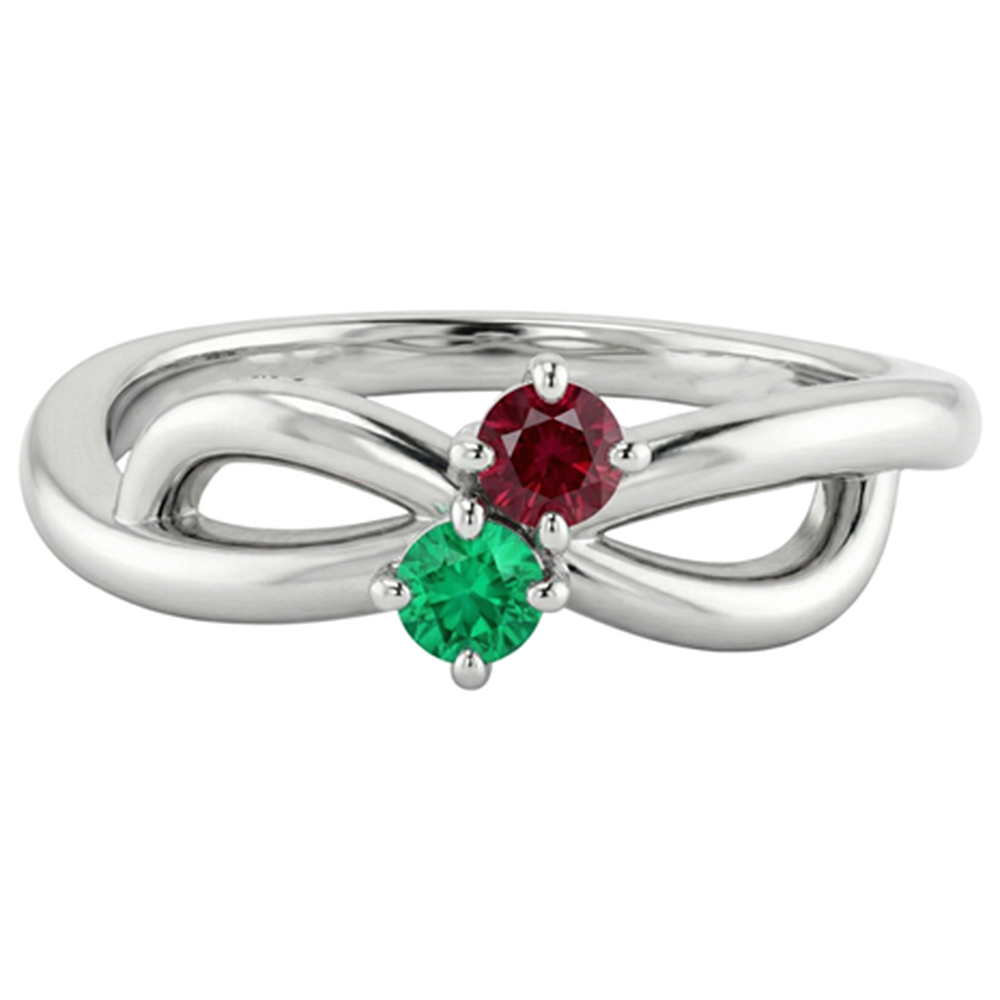 natural round ruby 0.30ct ring top view