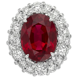 Burma Ruby Natural Earth Mined Diamond ( Not Lab Grown )  Cocktail Ring