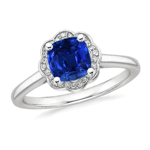 Burma Sapphire Engagement Ring