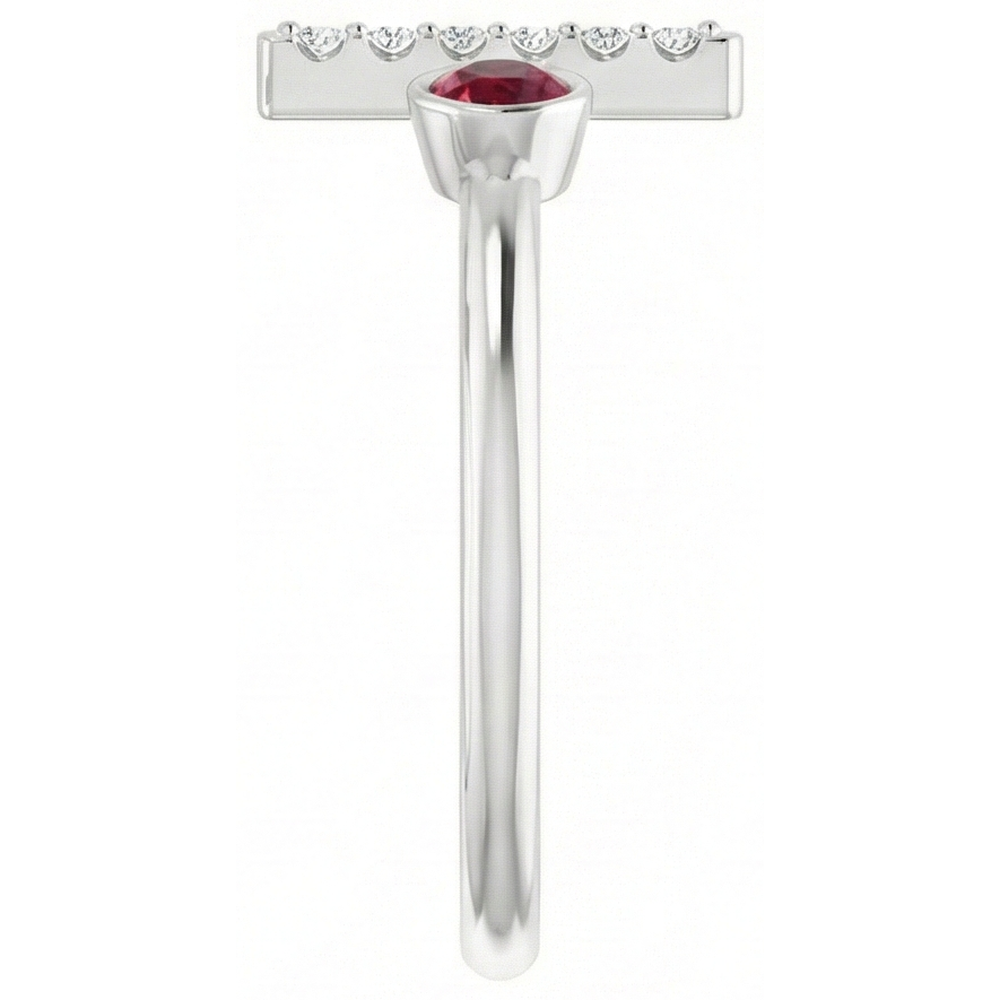 Burmese Ruby & Natural Earth Mined Diamond ( Not Lab Grown ) Ring 0.48 Carats 14K White Gold