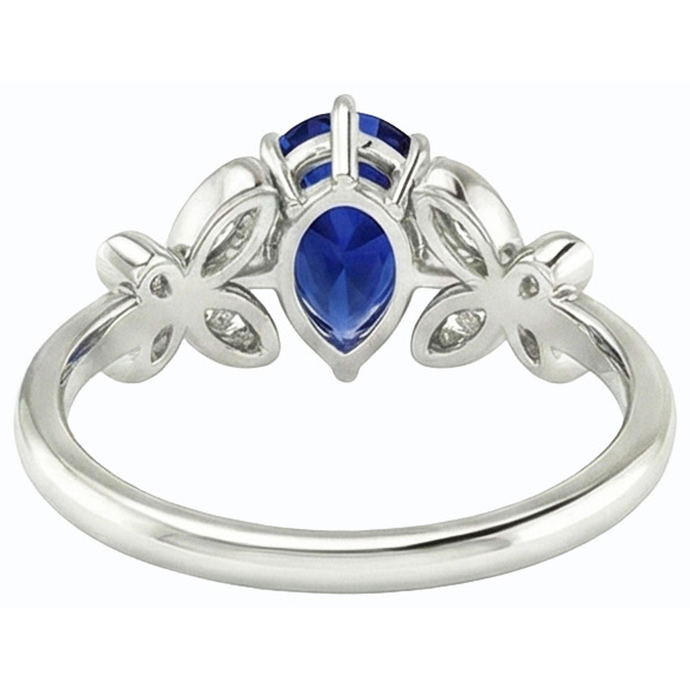 natural round sapphire 3ct ring top view