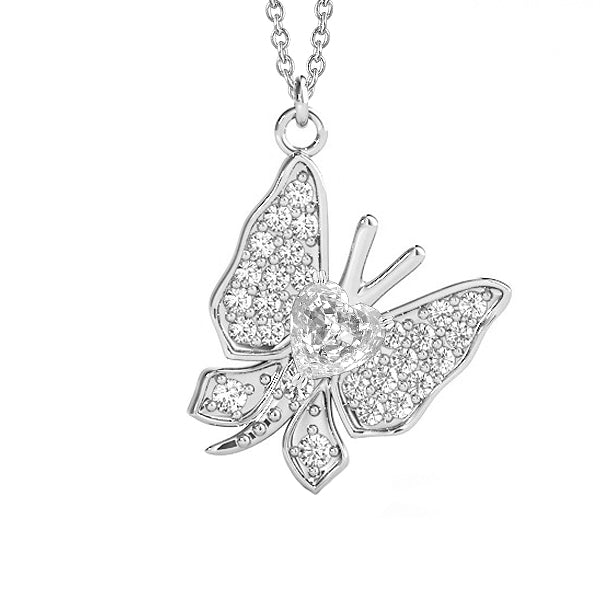 Authentic Diamond Pendant Necklace 2.50 ct 14K White Gold – main view