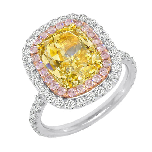 Cushion Cut Fine Diamond ring in 14K – main view