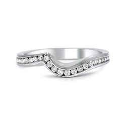 Carats Small Round Cut Lab Grown Diamonds Women Wedding Band Gold White 14K
