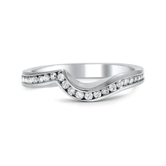 Carats Small Round Cut Lab Grown Diamonds Women Wedding Band Gold White 14K