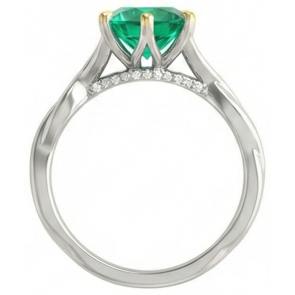 Natural Emerald Gemstone Ring – profile view