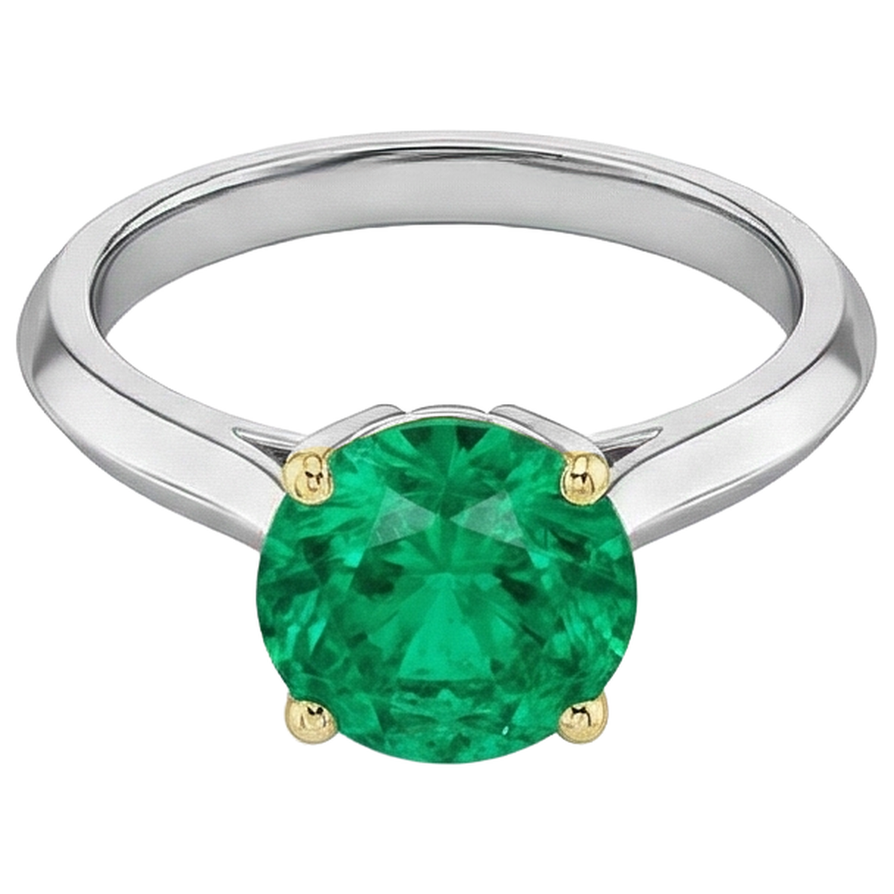 Radiant Emerald Precious Stone Ring 3 ct – side view