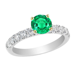 Genuine GIA-Certified Colombian Emerald Gemstone Ring 2 ct