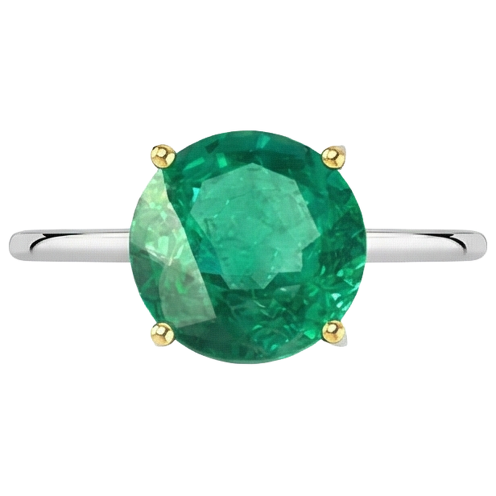 Fine Fine Emerald Precious Stone Ring 2.50 ct – side view