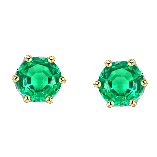 Real Colombian Emerald Gemstone Earring – main view