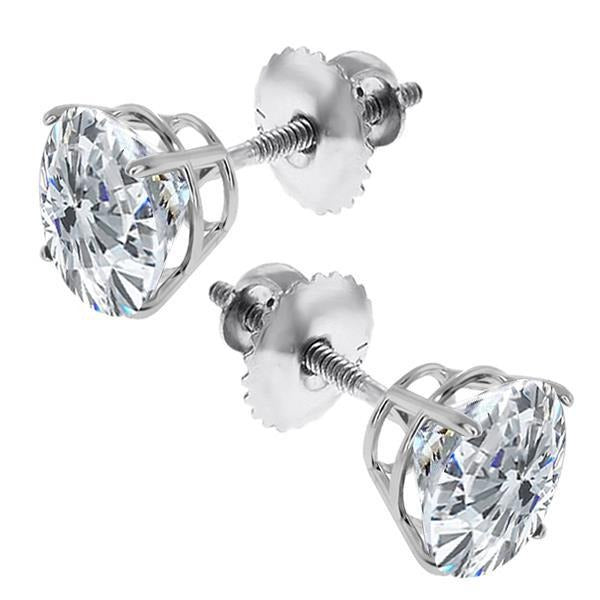Casual Natural Diamond Studs 10 Carats Basket Setting Gold Earrings