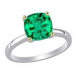 GIA Certified Emerald Gemstone Ring 2 ct – 14 Karat Two Tone Gold