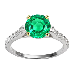 Real Cathedral Colombian Emerald Gemstone Ring 1.50 ct