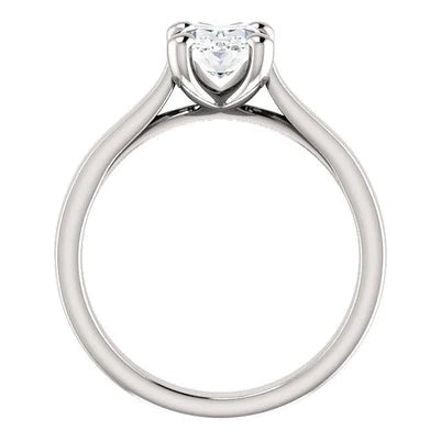 Cathedral Setting Solitaire Oval Real Diamond Ring 3.50 Carats Jewelry New - Solitaire Ring-harrychadent.ca