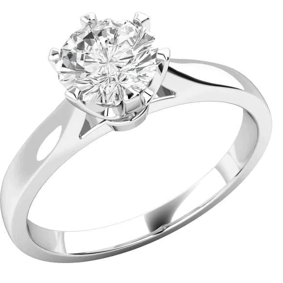 Cathedral Setting Solitaire Round Natural Diamond Anniversary Ring