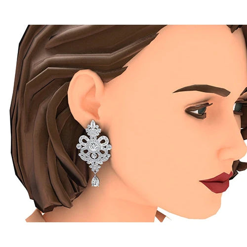 Celebrity Earrings Real Diamond Chandelier