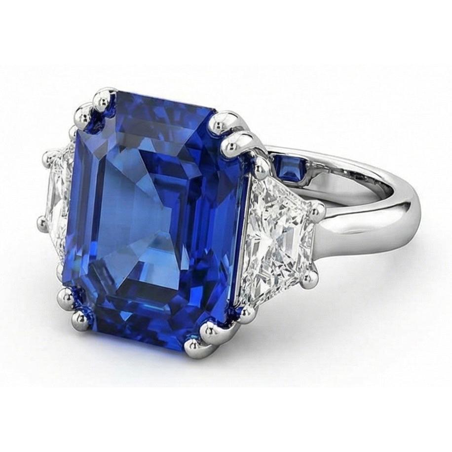 Celebrity Natural Earth Mined Diamond ( Not Lab Grown ) Sapphire Engagement Ring