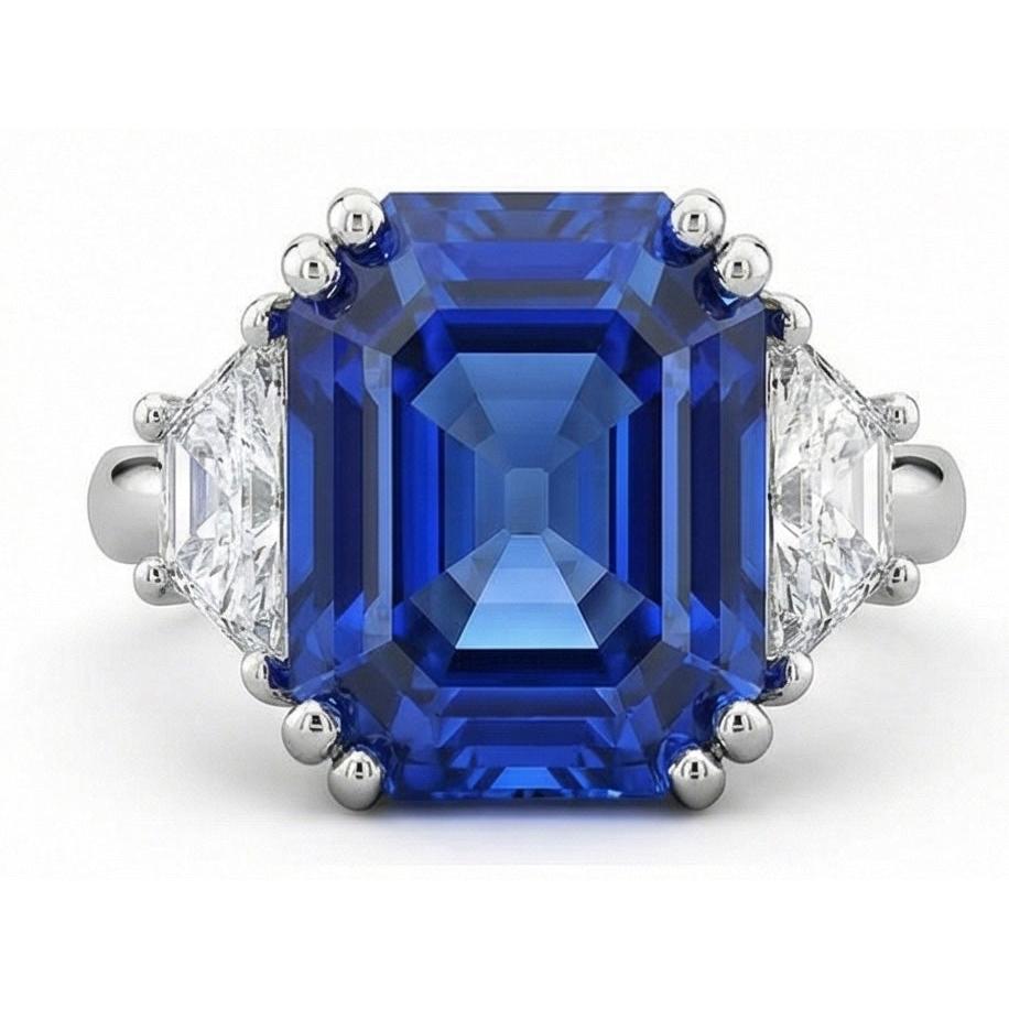 Celebrity Natural Earth Mined Diamond ( Not Lab Grown ) Sapphire Engagement Ring