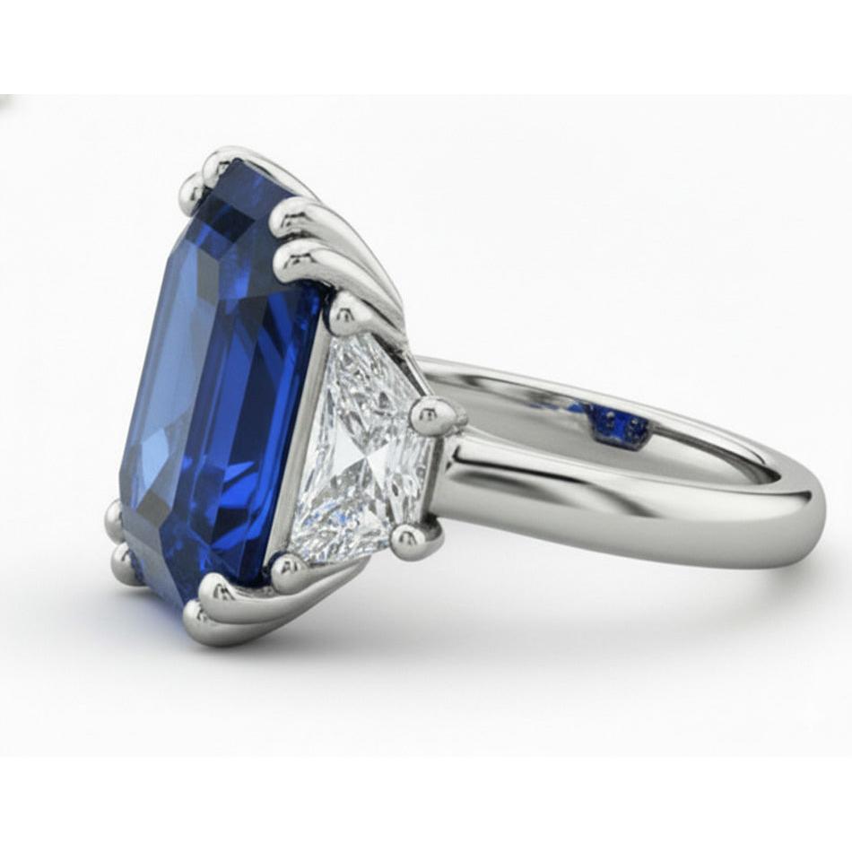 Celebrity Natural Earth Mined Diamond ( Not Lab Grown ) Sapphire Engagement Ring