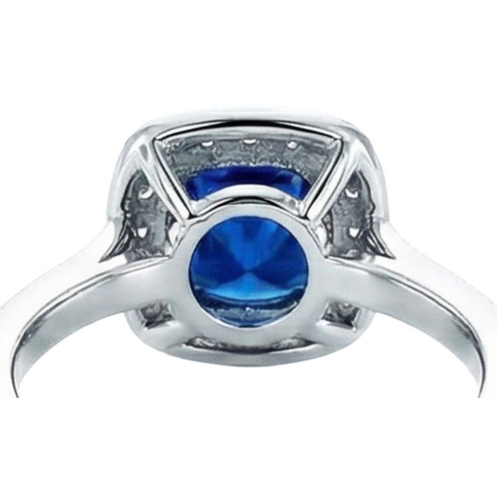 natural round sapphire 4ct ring profile view