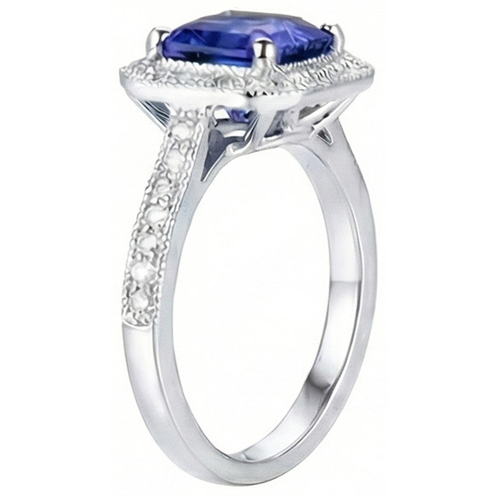 natural round sapphire 4ct ring top view