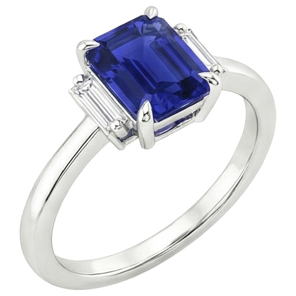 natural emerald sapphire 2.50ct ring side angle