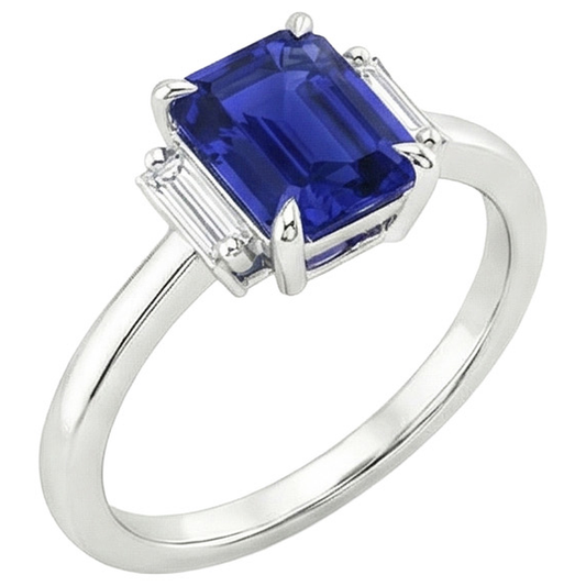 natural emerald sapphire 2.50ct ring side angle